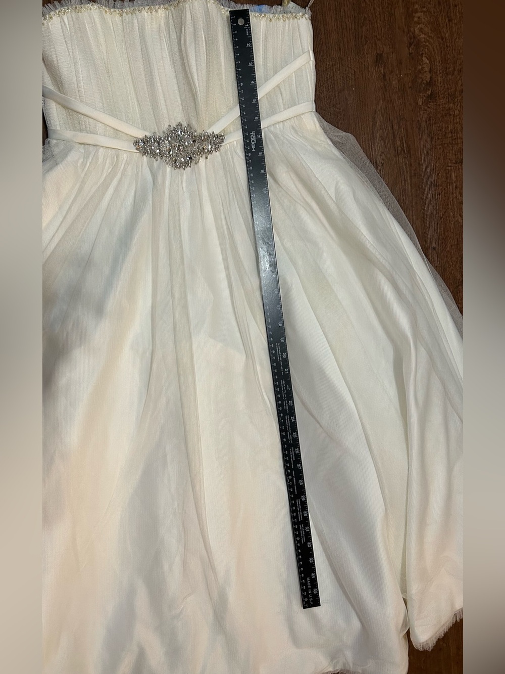 Forever Yours International Wedding Dress Size 10 Ivory Tulle Crystal Y2K Bridal - Picture 9 of 9